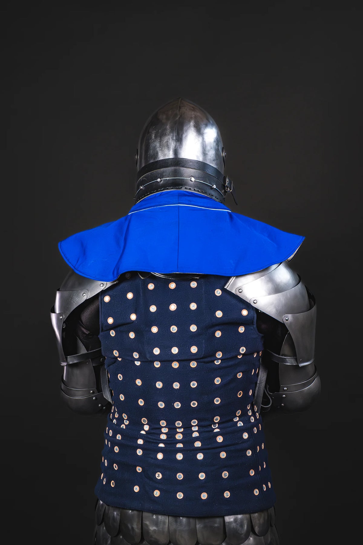 Brigantine shown from the rear in a complete armor setup; other pieces sold separately